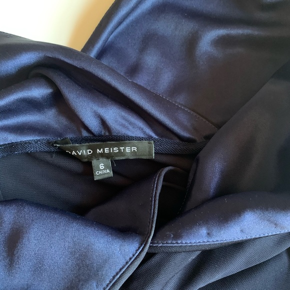NWOT David Meister navy jersey empire waist gown - Picture 6 of 8